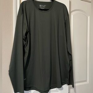 BYLT long sleeve drop cut Lux performance shirt dark green 2XL